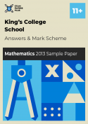 King's College School 11+ mathematics mark scheme 2013